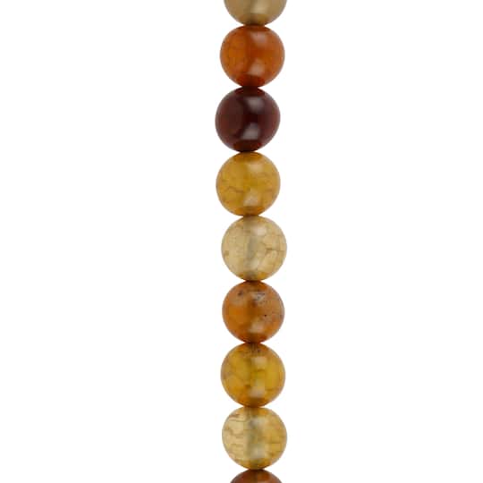 Yellow Crackled Agate Round Beads by Bead Landing™